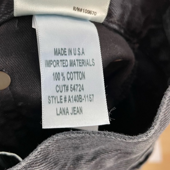 AGOLDE Lana Straight High Rise Button Fly Jeans Black Distressed - Picture 12 of 12